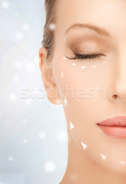 Vrouw klaar cosmetische chirurgie gezondheid schoonheid mooie vrouw Stockfoto © dolgachov