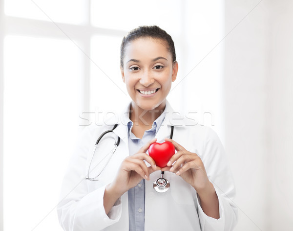 Foto d'archivio: African · medico · cuore · sanitaria · medici · cardiologia