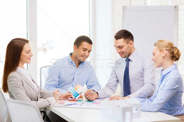 happy team of architects and designers in office Stock photo © dolgachov