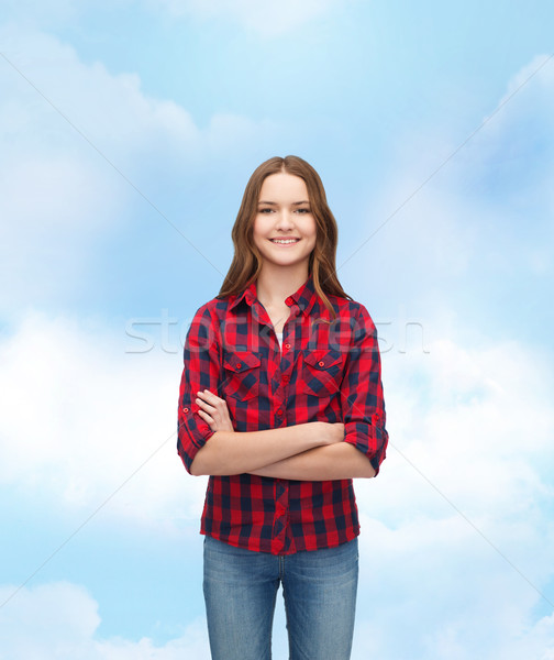 smiling young woman in casual clothes Stock photo © dolgachov