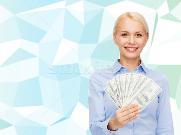 小さな 女性実業家 ドル 現金 お金 ビジネス ストックフォト © dolgachov