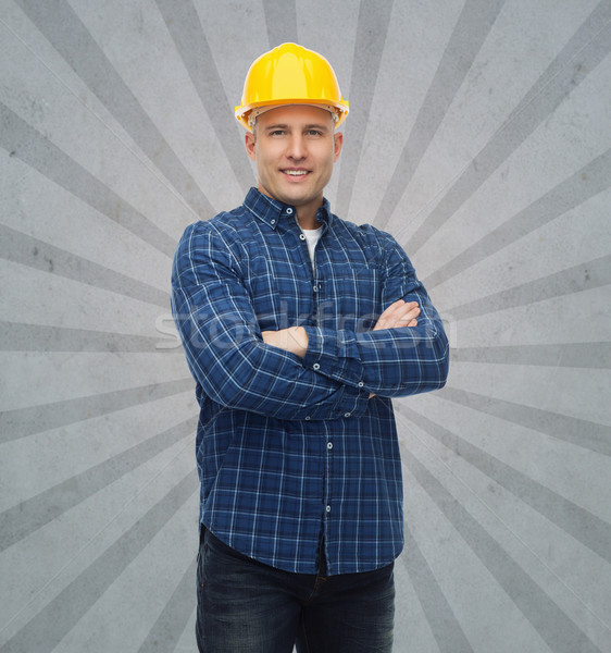 Foto stock: Sonriendo · masculina · constructor · manual · trabajador · casco