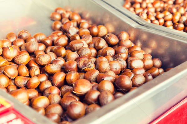 Stock photo: chestnuts at asian street market