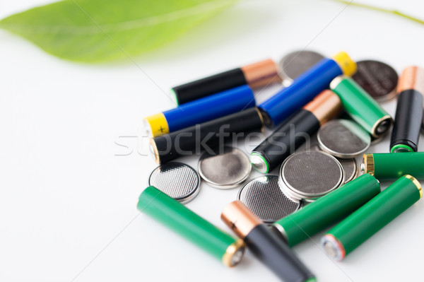 Stockfoto: Groene · batterijen · recycling · energie · macht