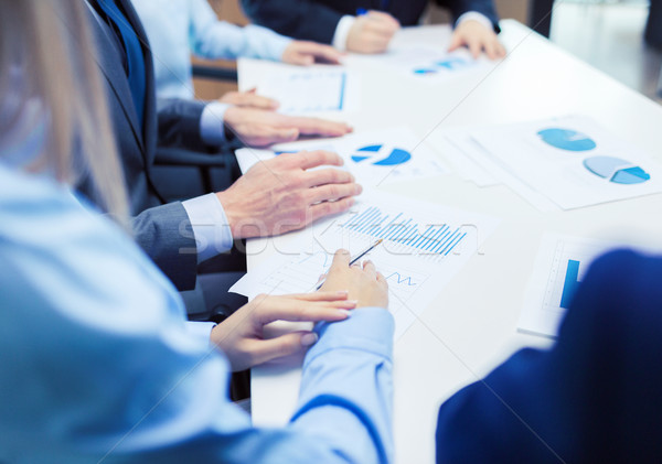 Stock photo: close up of chats and graphs in office