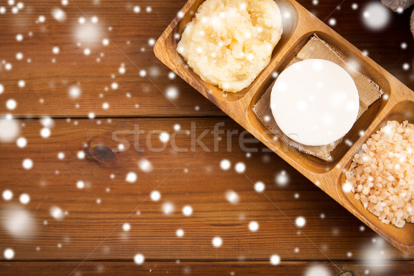 soap, himalayan salt and body scrub Stock photo © dolgachov