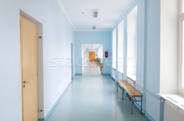 Stock photo: empty school corridor