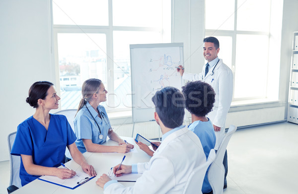 Stock photo: group of doctors on presentation at hospital