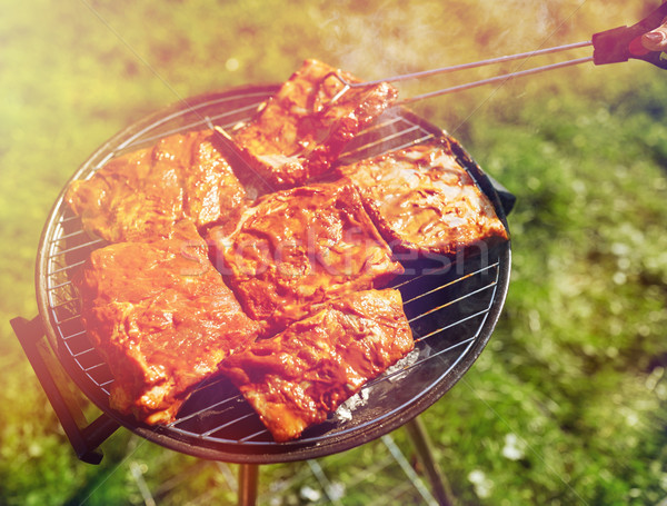 Carne cottura barbecue estate cibo partito vacanze Foto d'archivio © dolgachov