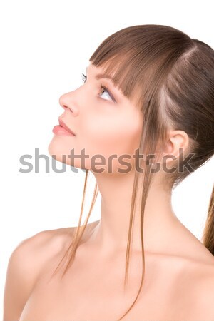 Visage de femme Homme main cheveux [[stock_photo]] © dolgachov