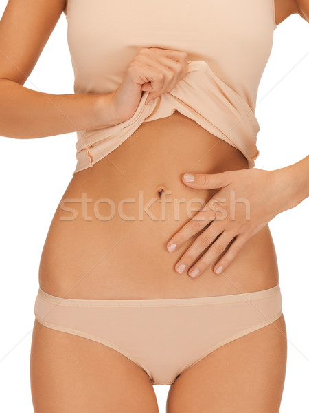 Frau Körper beige Baumwolle hellen Stock foto © dolgachov