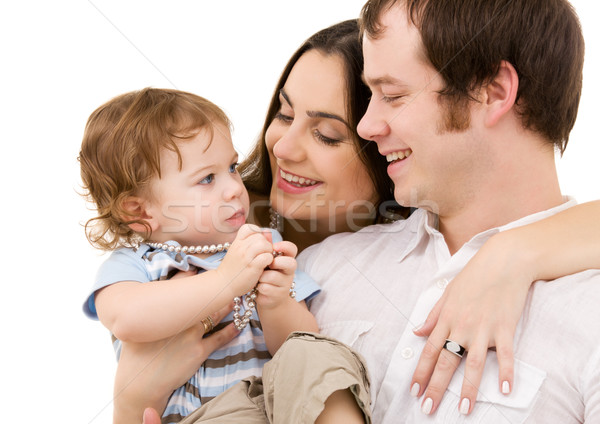 Mutlu aile parlak resim beyaz kadın aile Stok fotoğraf © dolgachov