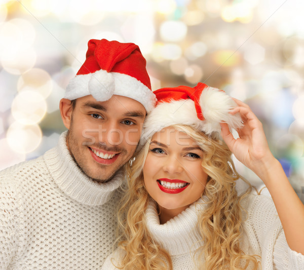 Foto stock: Sonriendo · Pareja · ayudante · invierno