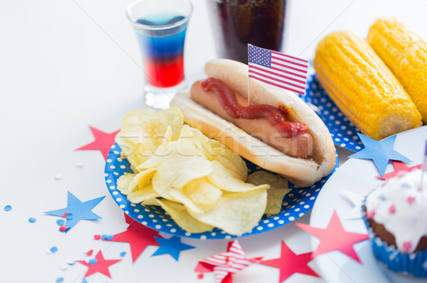 Stockfoto: Voedsel · dranken · amerikaanse · dag · partij · vakantie