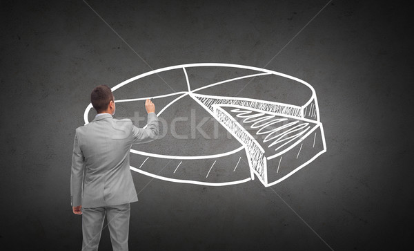 businessman drawing pie chart from back Stock photo © dolgachov