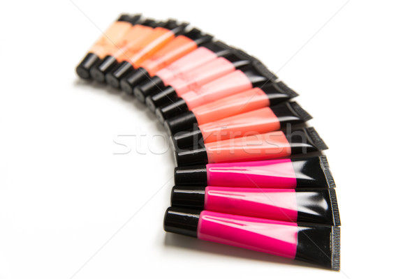 Lipgloss Rohre Kosmetik machen Schönheit Stock foto © dolgachov
