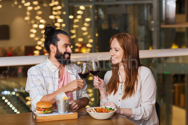 Foto d'archivio: Coppia · pranzo · bere · vino · ristorante · tempo · libero