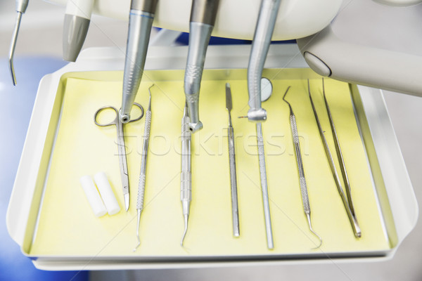 close up of dental instruments Stock photo © dolgachov