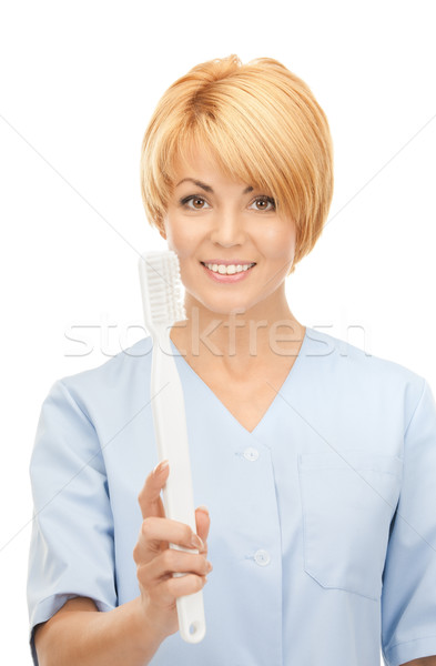 Médico cepillo de dientes Foto mujer atractiva médicos medicina Foto stock © dolgachov