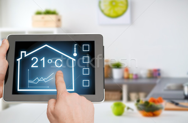 Smart home Einstellungen Bildschirm Technologie Stock foto © dolgachov