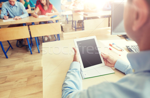 Foto stock: Estudiantes · maestro · escuela · educación · escuela · secundaria