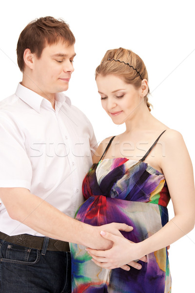 Stock photo: pregnant couple waiting for baby