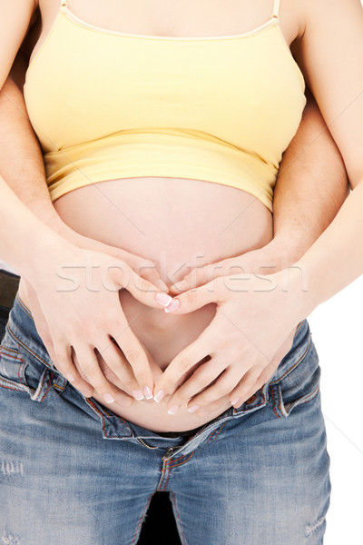 Ciąży para czeka baby zdjęcie rodziny Zdjęcia stock © dolgachov