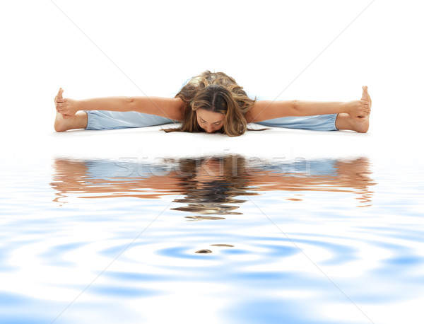 ashtanga yoga on white sand #3 Stock photo © dolgachov