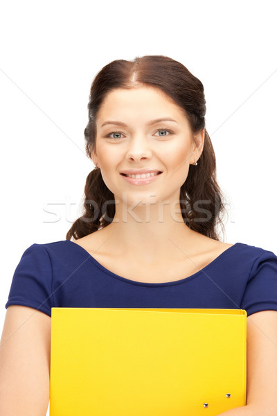 Vrouw mappen heldere foto mooie vrouw business Stockfoto © dolgachov