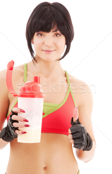 fitness instructor with protein shake Stock photo © dolgachov