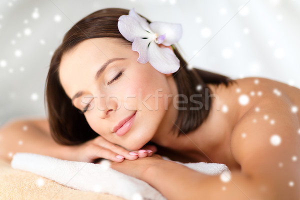 beautiful young woman in spa Stock photo © dolgachov