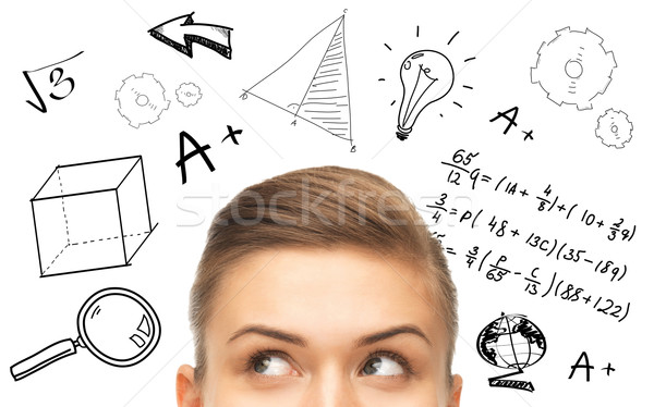 Stockfoto: Vrouw · naar · wiskundig · onderwijs