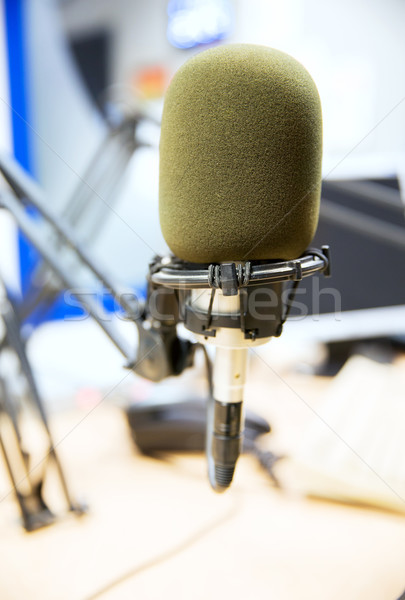 microphone at recording studio or radio station Stock photo © dolgachov