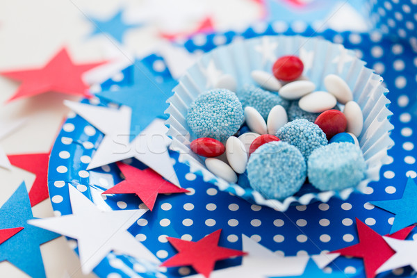 candies with star decoration on independence day Stock photo © dolgachov