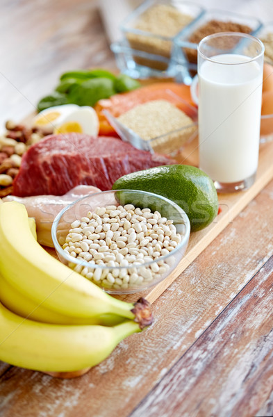 close up of different food items on table Stock photo © dolgachov