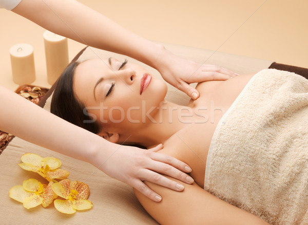 Stock photo: beautiful woman in massage salon