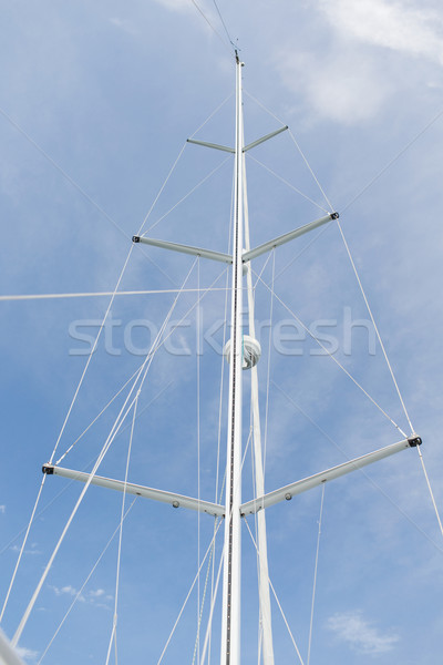 close up of sailboat mast over blue sky Stock photo © dolgachov