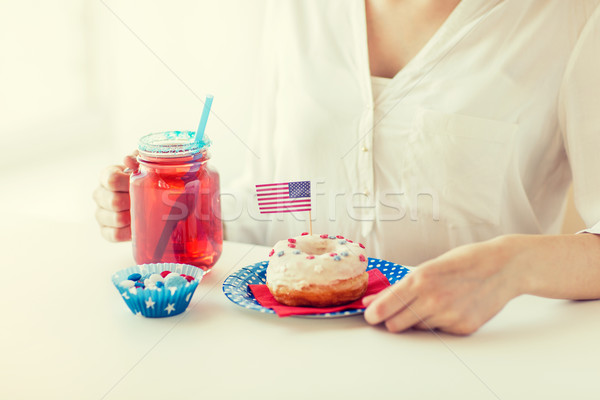 Stock photo: woman celebrating american independence day