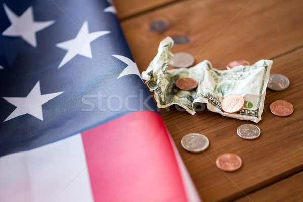 Stockfoto: Amerikaanse · vlag · geld · budget · financieren · financiële · crisis