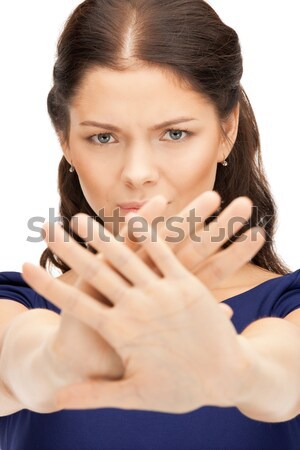 woman making stop gesture Stock photo © dolgachov