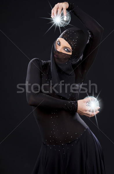 Ninja partij danser jurk disco Stockfoto © dolgachov