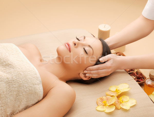 Stock photo: beautiful woman in massage salon