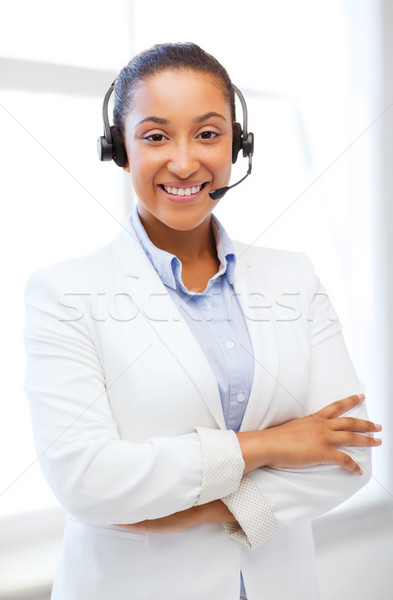 African helpline operator Căşti afaceri comunicare Imagine de stoc © dolgachov