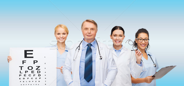 smiling eye doctors and nurses Stock photo © dolgachov