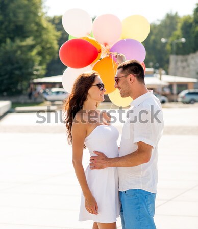 Lächelnd Paar Stadt Liebe Hochzeit Sommer Stock foto © dolgachov