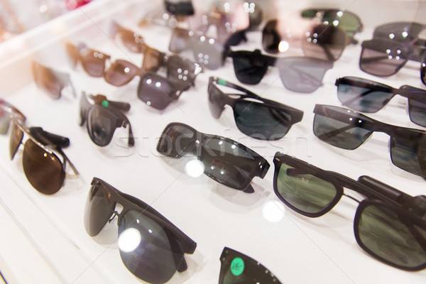 close up of sunglasses at optician Stock photo © dolgachov