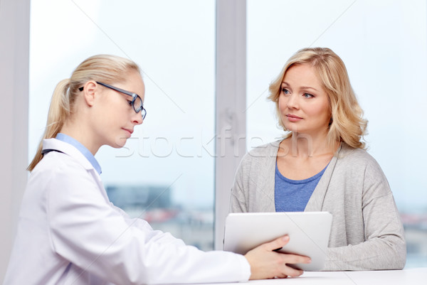 Foto stock: Médico · doente · mulher · hospital · medicina