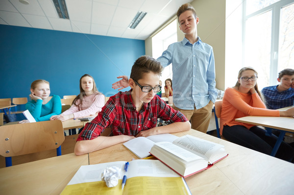 Medeleerling student jongen school onderwijs Stockfoto © dolgachov