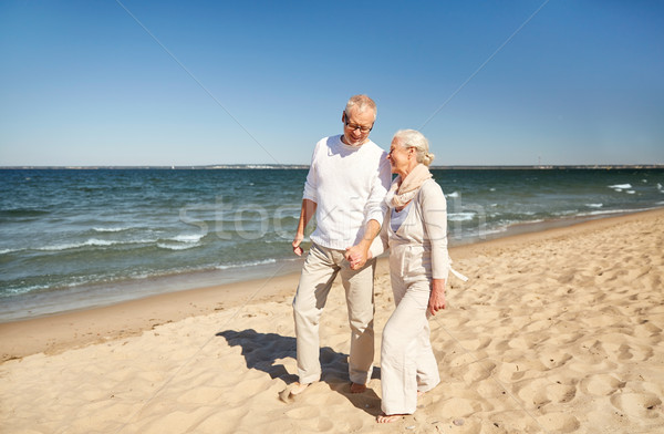 Stockfoto: Gelukkig · lopen · zomer · strand · familie