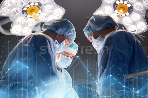 group of surgeons in operating room at hospital Stock photo © dolgachov